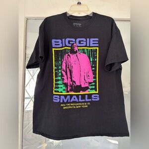 Biggie Smalls Graphic Tee - Black with Pink & Green Print